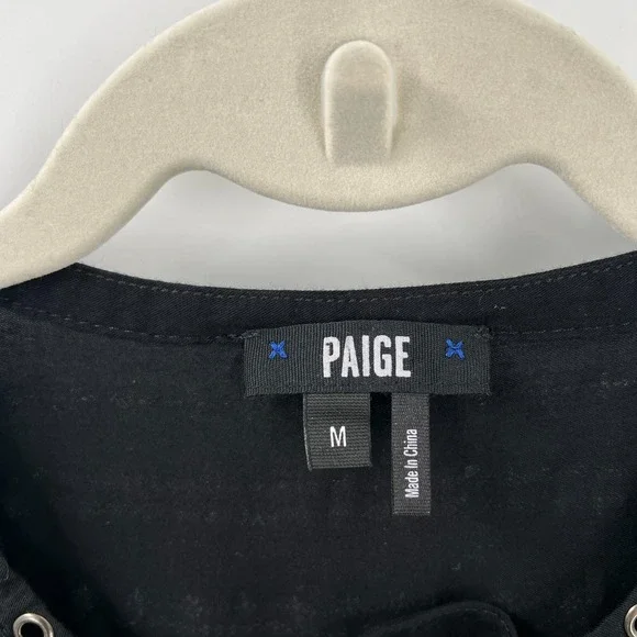 Paige poet tunic top black boho southwestern striped lightweight blouse M - Picture 8 of 11